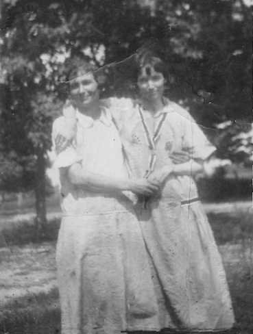 Oma leaning on Mary